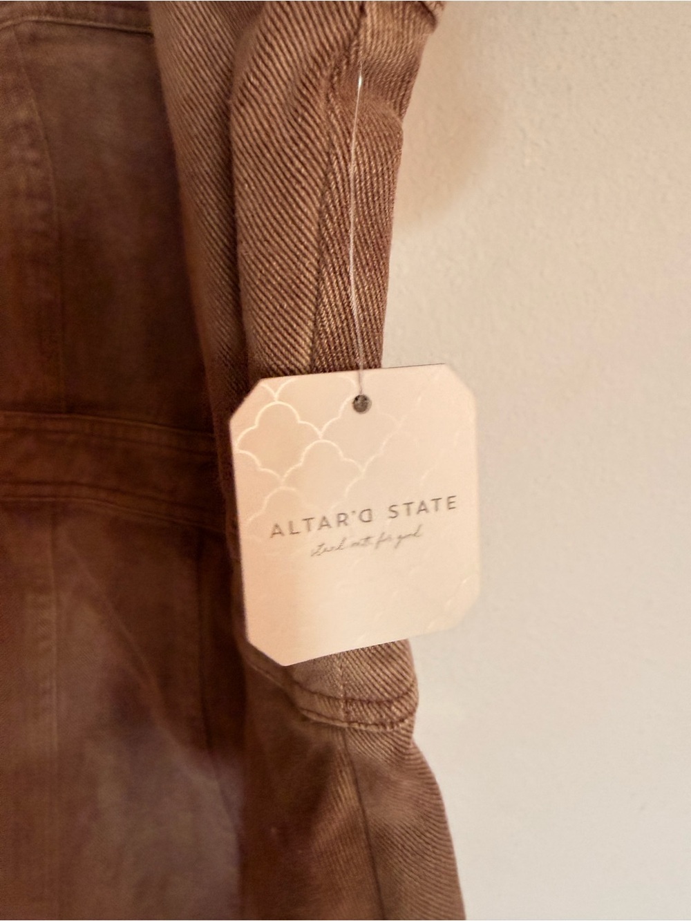 Altar'd State Brown Denim Puff Sleeve dress - Picture 2 of 4